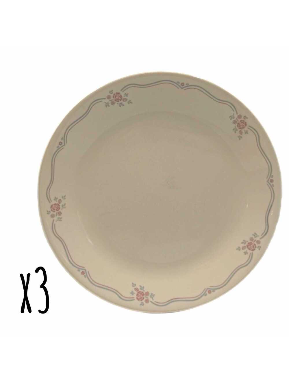 Set of 3 Vintage Corelle English Breakfast 10.25” Dinner Plates